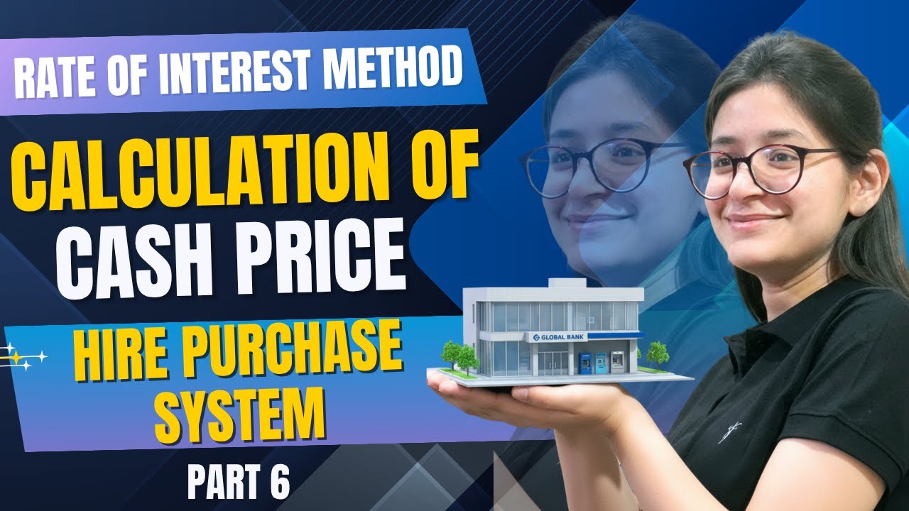Rate Of Interest Method | Calculation Of Cash Price | Numerical | Part 6 | Hire Purchase System
