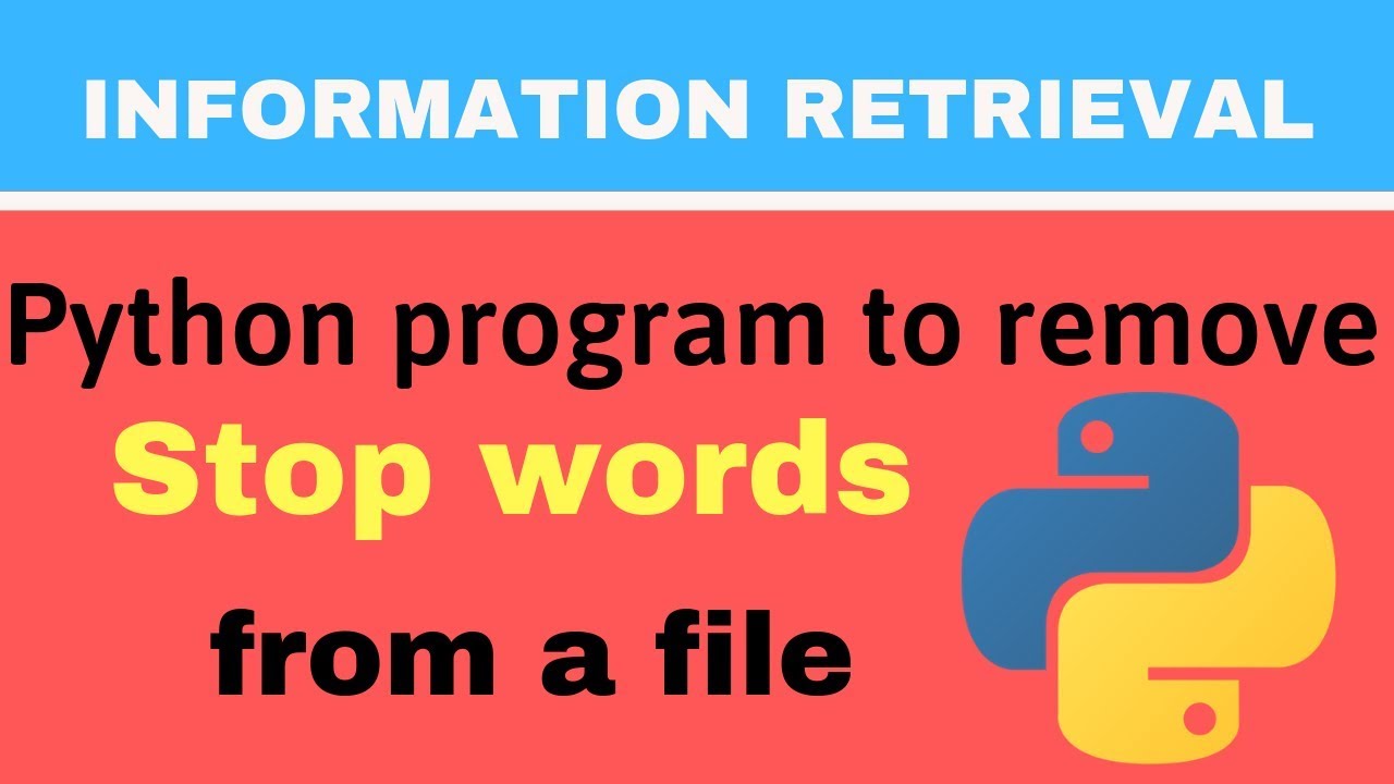 How To Remove Stop Words From Csv File In Python