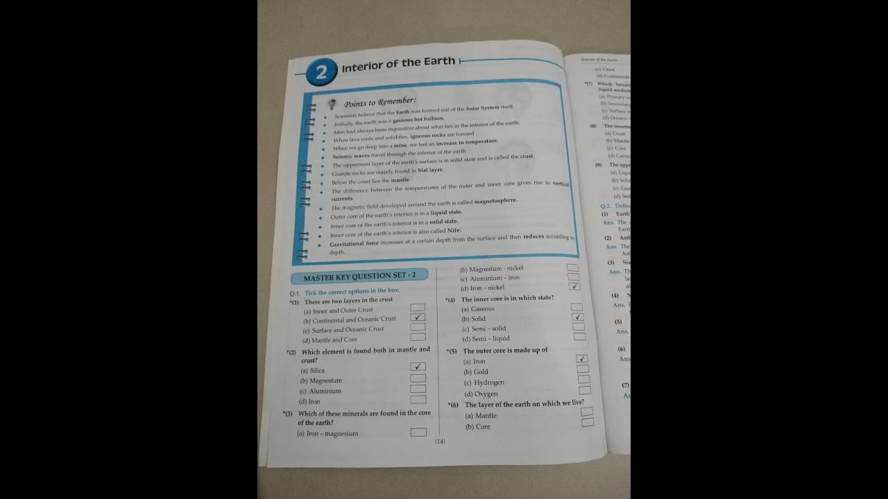 8 Standard geography 2 chapter Interior of the earth questions and