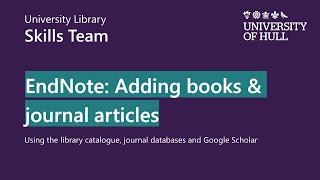 EndNote 20: Adding books and journals