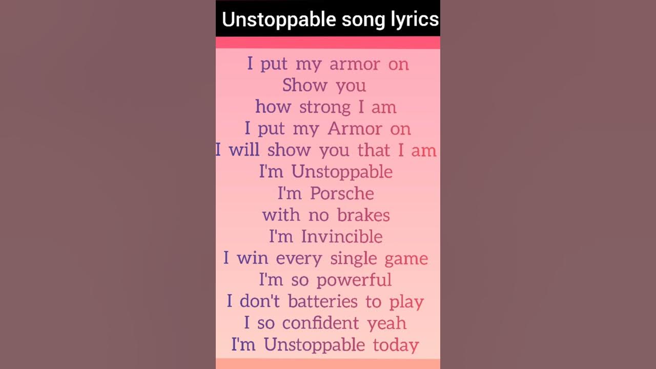 Sia - Unstoppable song lyrics