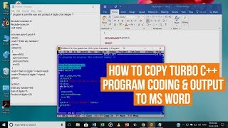 How to Copy Turbo C++ or Turbo C Program coding and Output to Ms Word and Notepad screenshot 3