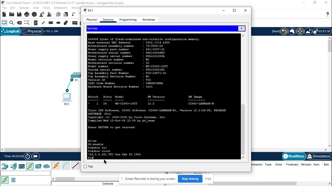 Packet Tracer. Set the Clock أسرع طريقة لضبط الزمن . باكت تريسر YouTube