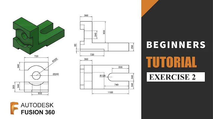 Autodesk Fusion 360 Beginners Tutorials | Exercise 2 | Learn the basics of designing