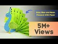 Paper Crafts for Kids - Easy Blue and Neon Peacock With Paper