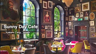 Sunny Day Cafe Ambience | Relaxing Smooth Jazz Music [ASMR] Cafe Sounds, Background Chatter