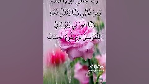 سورة ابراهيم الآية 40 ربي اجعلني مقيم الصلاه ومن ذريتي ربنا وتقبل دعاء ربنا اغفر لي ولوالدي