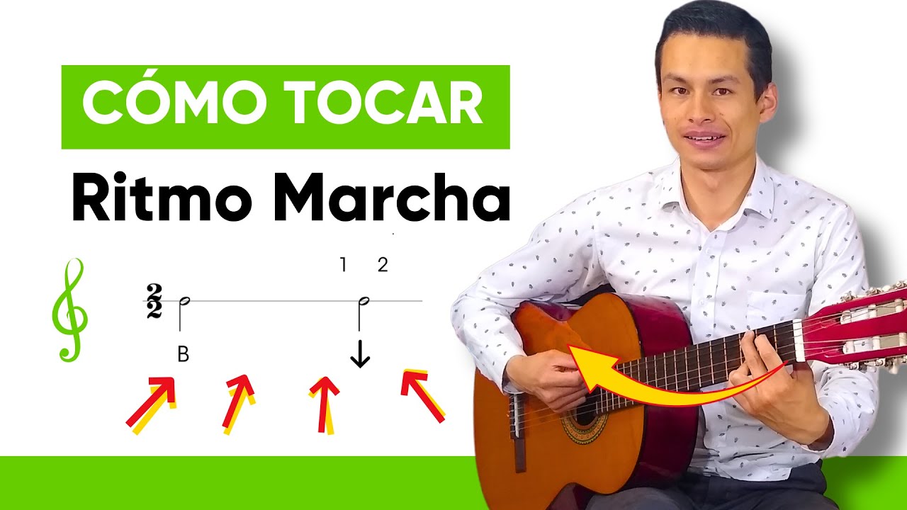 💯 Cómo tocar el Ritmo de Marcha en guitarra o CORRIDO para PRINCIPIANTES