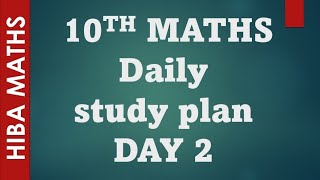 10th maths daily study plan day 2 hiba maths | tn syllabus