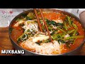 리얼먹방:) 이가 시려운 열무국수 ★ ft. 김치새우만두, 고기새우만두ㅣYeolmu-kimchi Guksu & DumplingㅣREAL SOUNDㅣASMR MUKBANGㅣ