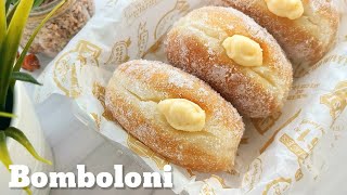 Bomboloni | Resepi Donut Gebu Gebas | Custard Filled Donut Recipe