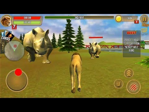 ► Lion Revenge Simulator City Revenge -The king of Jungle vs Rhino (Best animal games)