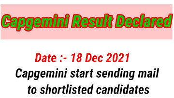 Capgemini Result Announced | Capgemini off campus pooled drive for 2022 batch | #Capgemini