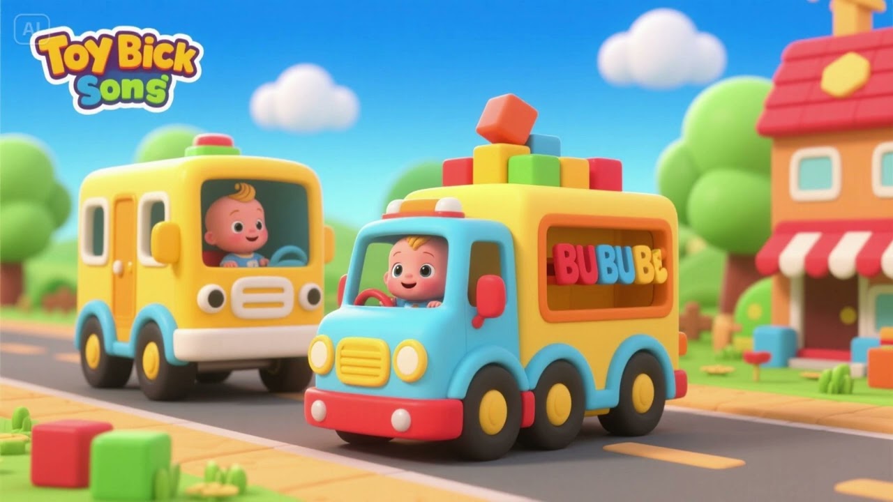 The Toy Block Bus Song with Baby Truck 🚌 | Nursery Rhymes & Kids Songs