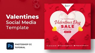 How to Create a Valentines Day Social Media Template in Photoshop