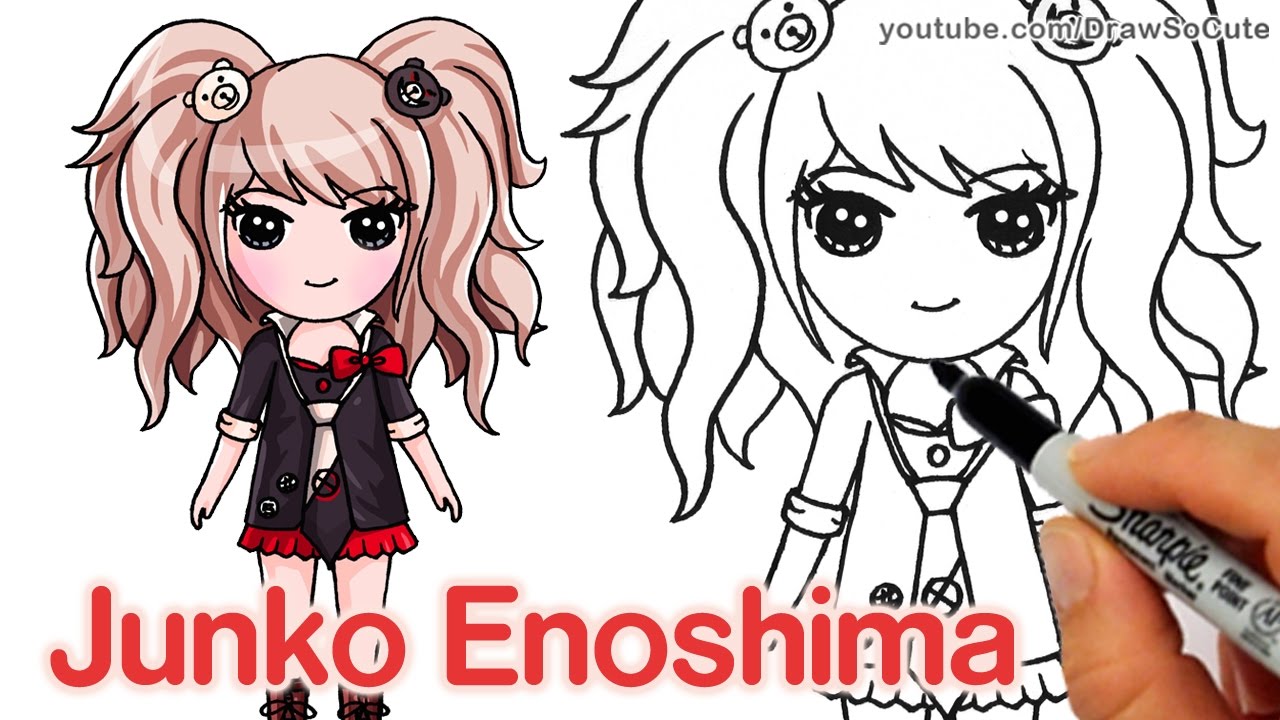 How To Draw Junko Enoshima Step By Step Chibi Anime Girl Danganronpa