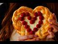 Super sweet  baked with love mothers day heart pastry with vanilla pudding  raspberries