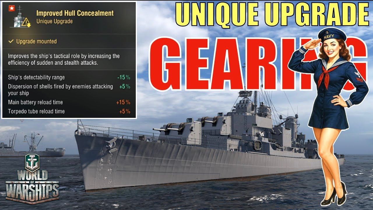 USS Gearing Unique Upgrade/Legendary Mod – Stealthy Assassin or Overrated? | 4 Replays