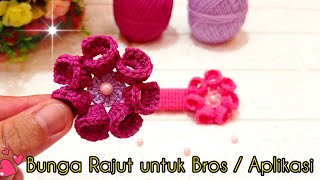 How to Make Knitted Flowers For Brooches/Applications (5) || Crochet Flower for Bros/Applications