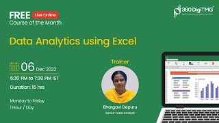 Data Analytics using Excel | Day 7 | 360DigiTMG screenshot 4