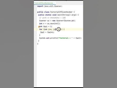 FIND FACTORIAL IN JAVA USING FOR LOOP #program #javaclass #coding # ...