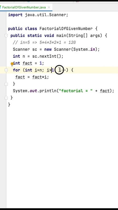 FIND FACTORIAL IN JAVA USING FOR LOOP #program #javaclass #coding # ...