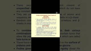 TYPES OF SECONDARY STRUCTURES OF PROTEINS 3 : RANDOM COIL AND BETA TURN
