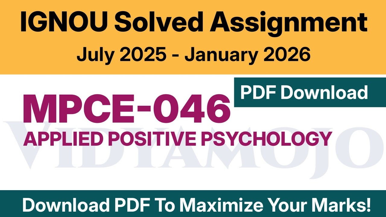 IGNOU MPCE 046 Solved Assignment 2025-26 PDF Download | MAPC: MA Psychology 2nd Year