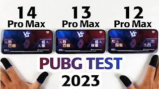 iPhone 14 Pro Max vs 13 Pro Max vs 12 Pro Max PUBG MOBILE TEST in 2023 - BEST iPhone FOR BGMI 2023