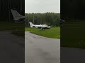 King Air C90 arrival at rainy day