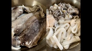 How to Clean and Cut Squid Before Cooking? | Cuttlefish / Calamari Clean & Prepare for Curry