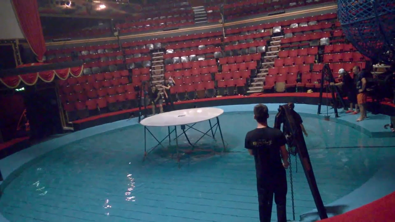 Great Yarmouth Hippodrome Circus raising pool base/Peter Jay the circus owners explanation at  end.