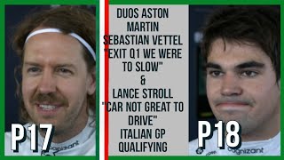 DUOS ASTON MARTIN SEBASTIAN & LANCE || POST QUALIFYING INTERVIEW ITALIAN GP 2022