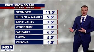 MN weather: Heavy snowfall continues Sunday morning