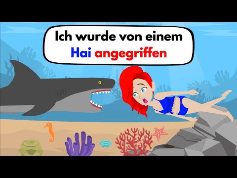 Deutsch lernen | Die wichtigsten Verben des Tagesablaufs | Ich wurde von einem Hai angegriffen