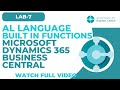 LAB 7 AL Language Built in Functions | Microsoft Dynamics 365 Business Central | Demo | Urdu/Hindi