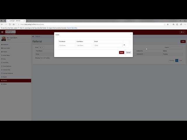 Justlogit.online - Admin/Owner Functions - Refer a friend to Justlogit