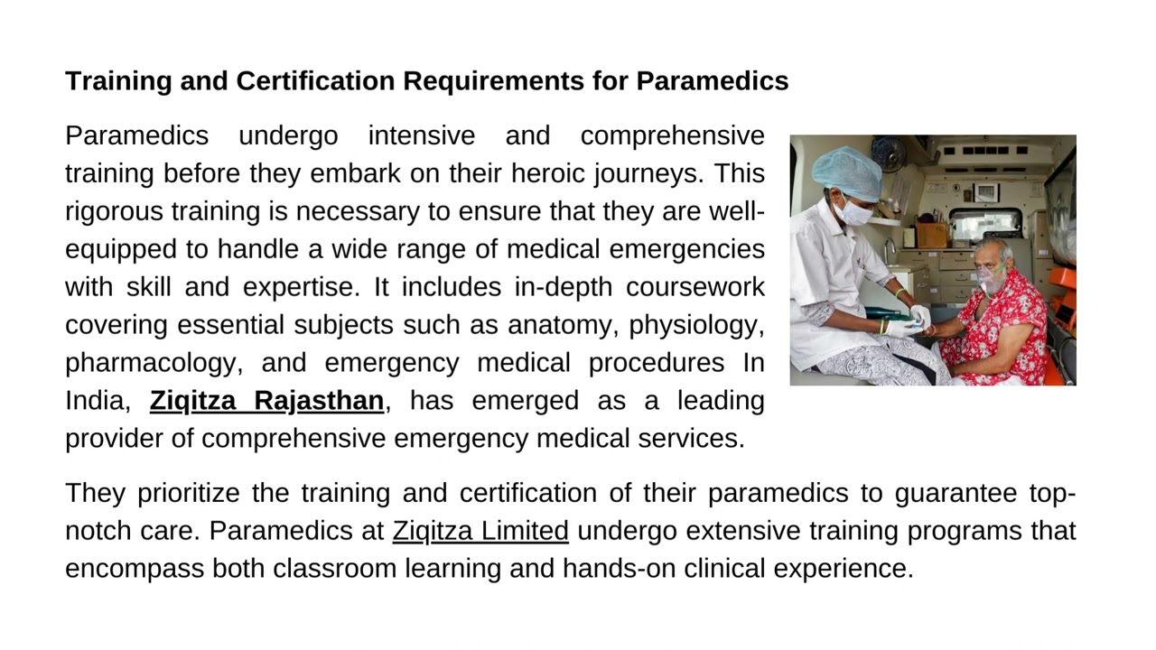 Ziqitza Limited   The Role of Ambulance Drivers and Paramedics