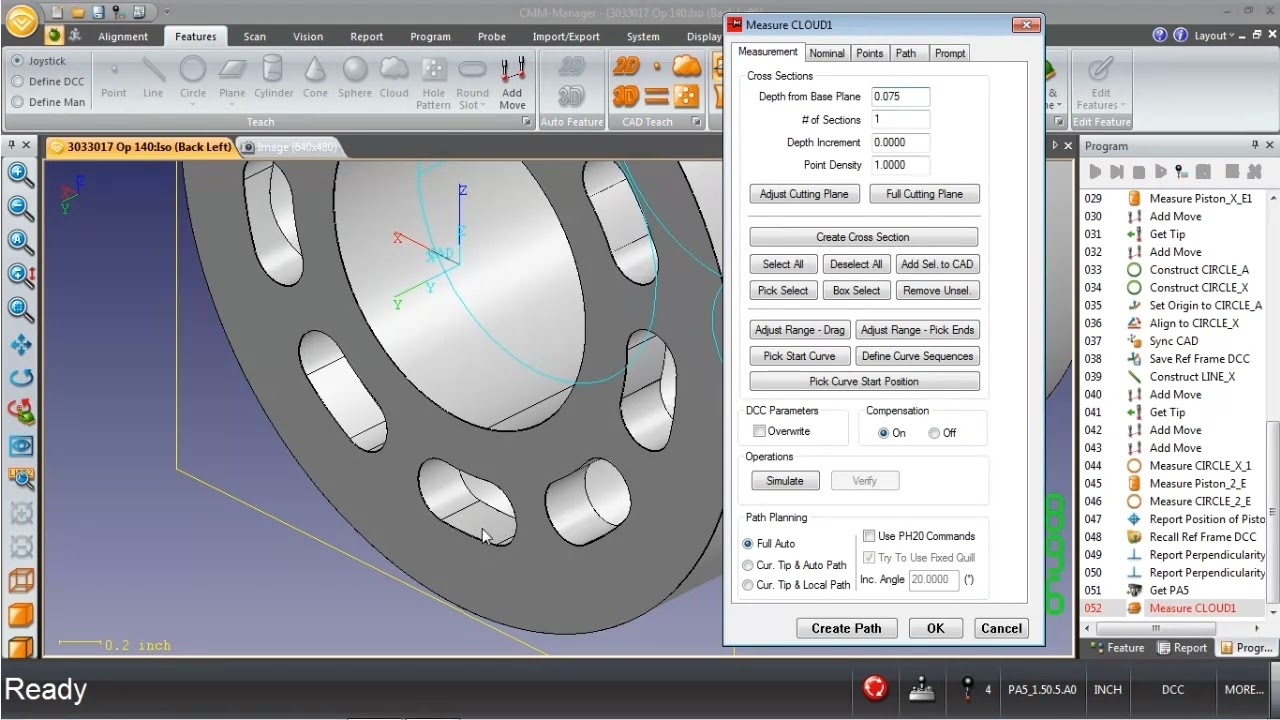 CMM Manager - Create a Cross Section