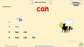 Sight Word (can) : Reading Fluency