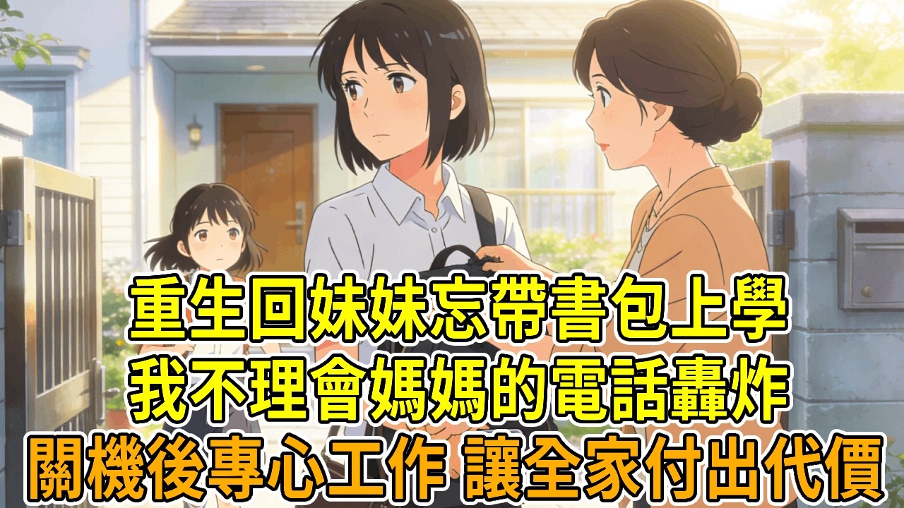 上一世，妹妹去上學沒帶書包，爸媽讓我回去取。我因此上班遲到兩分鐘，被扣了20萬年終獎，為了殺雞儆猴，我被新上任的董事長開除。爸媽搶走轉走我所有存款，把我趕出家門，我沒能抗住寒冷的冬夜。再睜眼，我回到