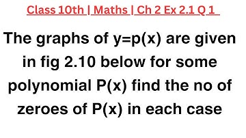 The graphs of y=p(x) are given in fig 2.10 below for some polynomial P(x) find the no of zeroes of P