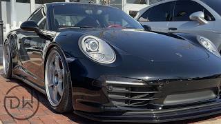 Black Porsche 911 Carrera 991.1 Lowered with Volk Racing Wheels - Walkaround [4K]