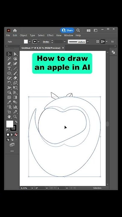 How To Draw An Apple In Adobe Illustrator | Quick Tutorial #shorts ...