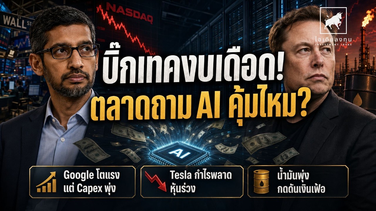 ⁣งบบิ๊กเทคสะเทือนตลาด! Google โตแรง–Tesla พลาด นักลงทุนเริ่มถาม AI คุ้มไหม? #ไอเดียลงทุน