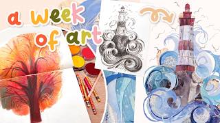 A Week of Art | Making a lighthouse collage, Planning a new embroidery and more!