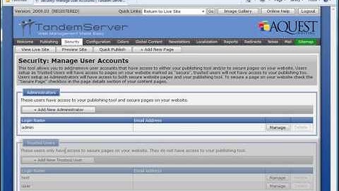 Tandem Server (CMS) - Overview 1 of 2