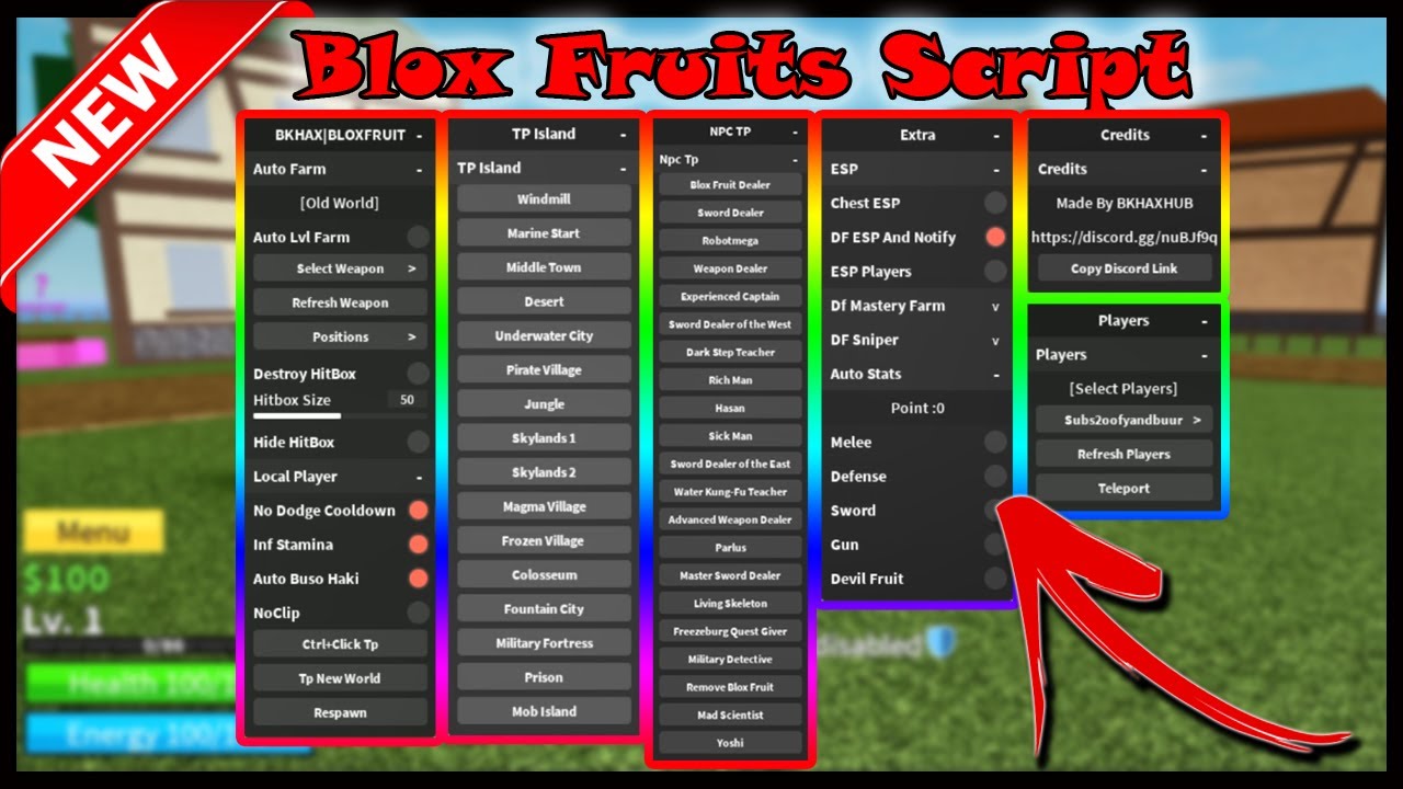 Roblox SCRIPT - Blox Fruits HACK GUI - Auto Farm, Quest, Devil Fruits,  Stats, Teleports And More! 