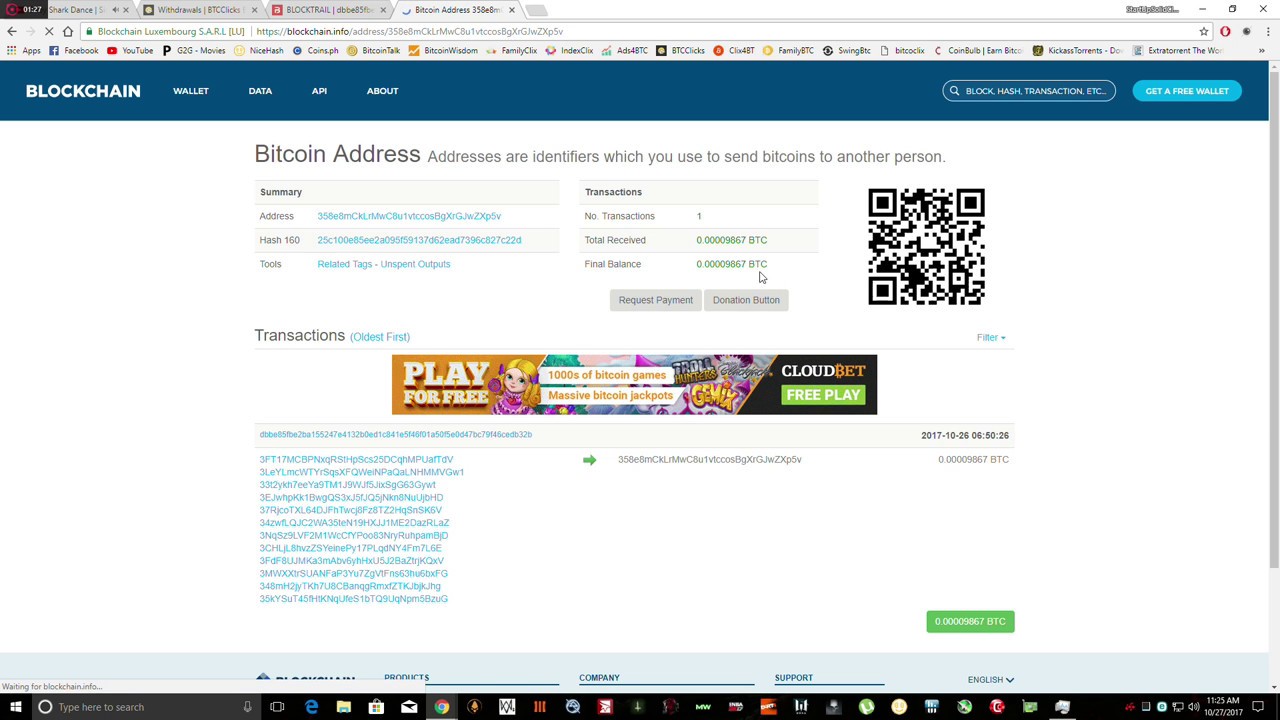 btcclicks - Proof of payment - 10k Satoshi Minimum Payment