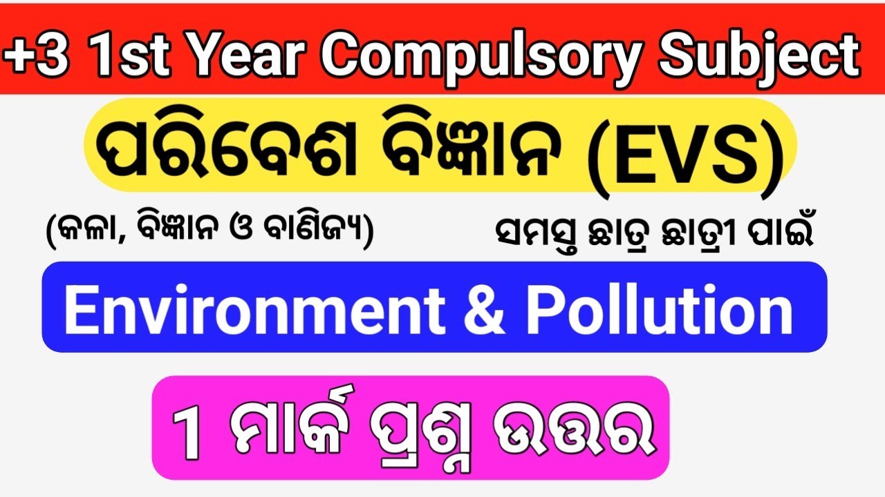 Mark Environment First Environment & Pollution 1 Mark Questions Answers | Environmental ...